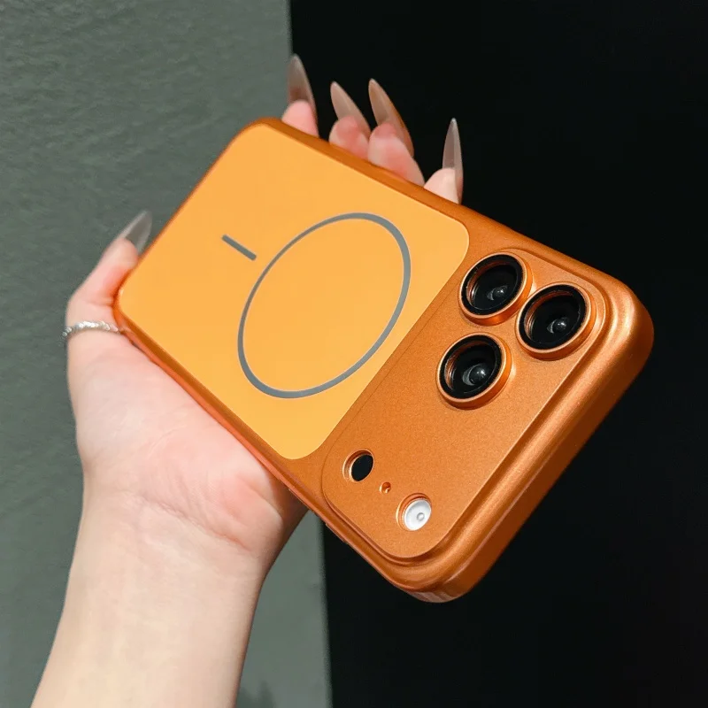 Funda de teléfono magnética mate galvanizada ultrafina para iPhone 17 13 15 14 16 Pro Max para cubierta acrílica de carga inalámbrica Magsafe - imagen 3