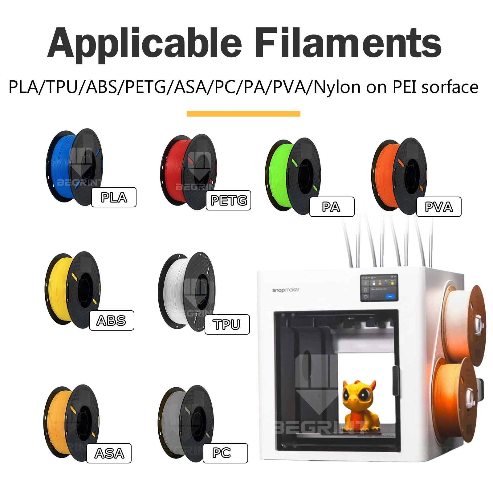 Para Snapmaker U1 PEI, placa de construcción de súper adherencia gruesa texturizada, 276x293mm, PEI de doble cara para accesorios Snapmaker U1 - imagen 3