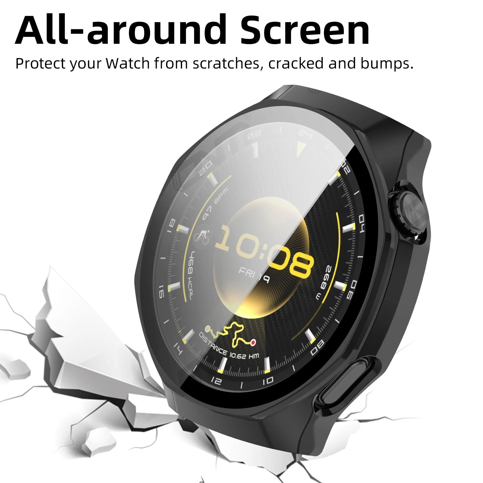Vidrio + funda para Huawei Watch GT6 Pro 46mm Protector de pantalla de vidrio antiarañazos y parachoques protector de PC duro para accesorios GT 6 - imagen 5