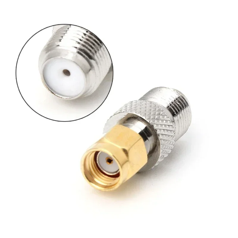 Adaptador coaxial RF F a conector SMA, conector hembra tipo F a conector hembra SMA recto - imagen 2