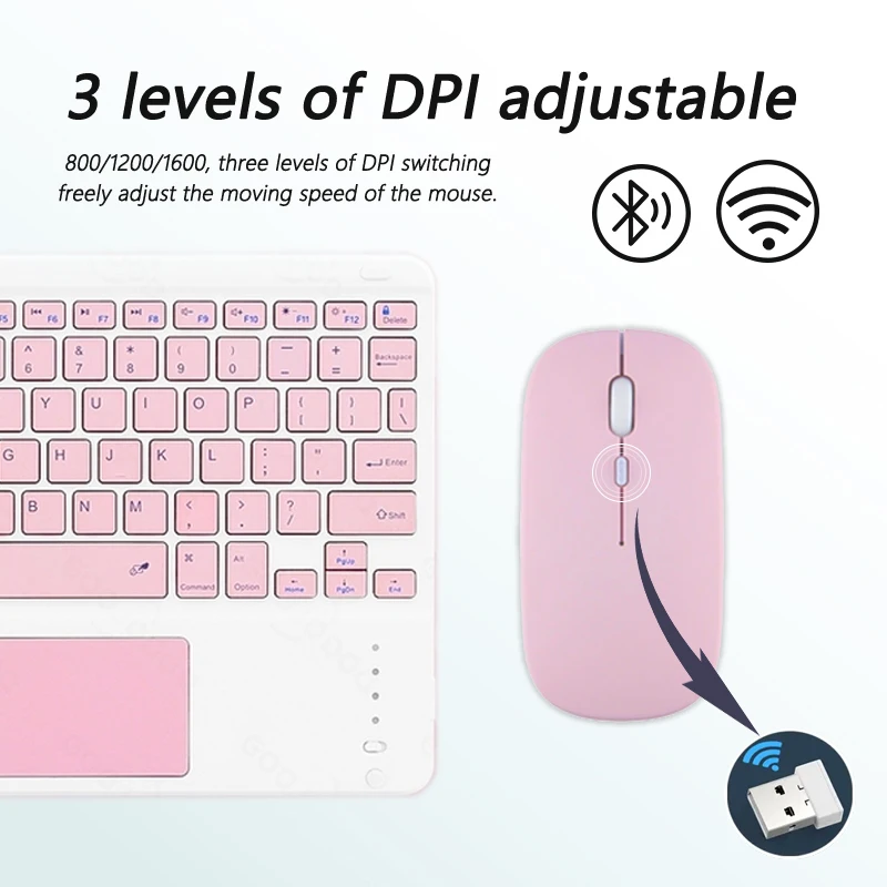 Español Teclado inalámbrico con Bluetooth para tableta, panel táctil para IOS, Android, Windows, iPad, Samsung, XIAOMI, HUAWEI - imagen 4