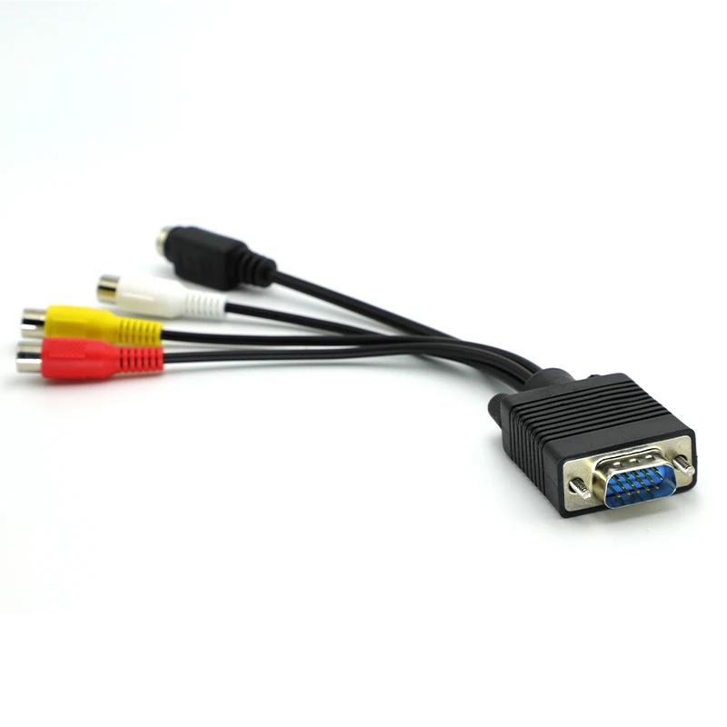 1 Uds VGA SVGA a S Video 3 RCA convertidor AV TV Cable adaptador RCA conector hembra Cable de vídeo para ordenador portátil PC Monitor HDTV - imagen 2