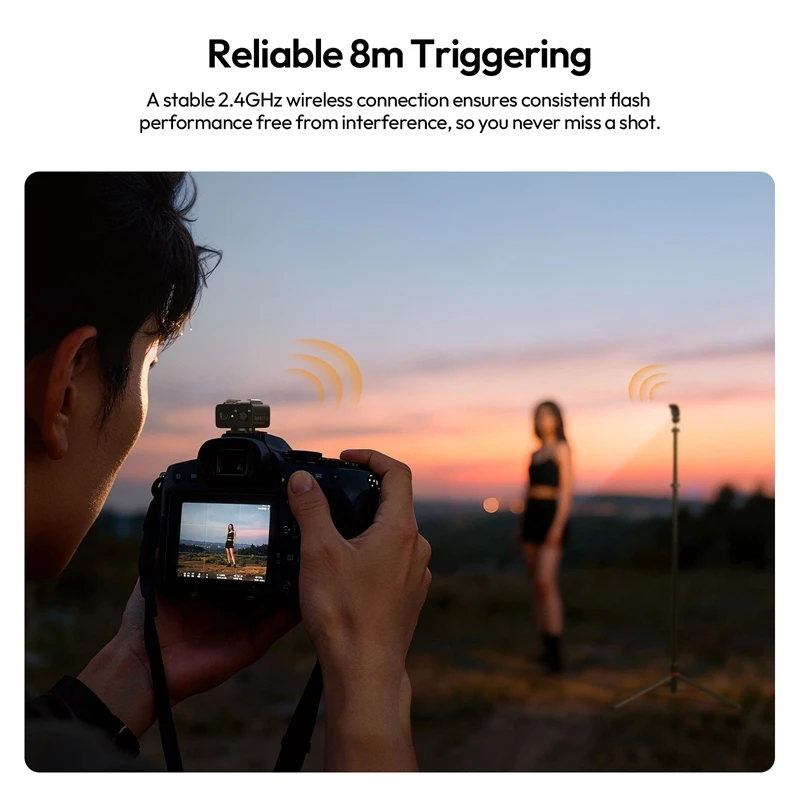 Ulanzi LA10 Mini disparador de Flash con soporte de zapata 8m inalámbrico para cámaras digitales luces Flash transmisión en vivo al aire libre Vlog Shots - imagen 5