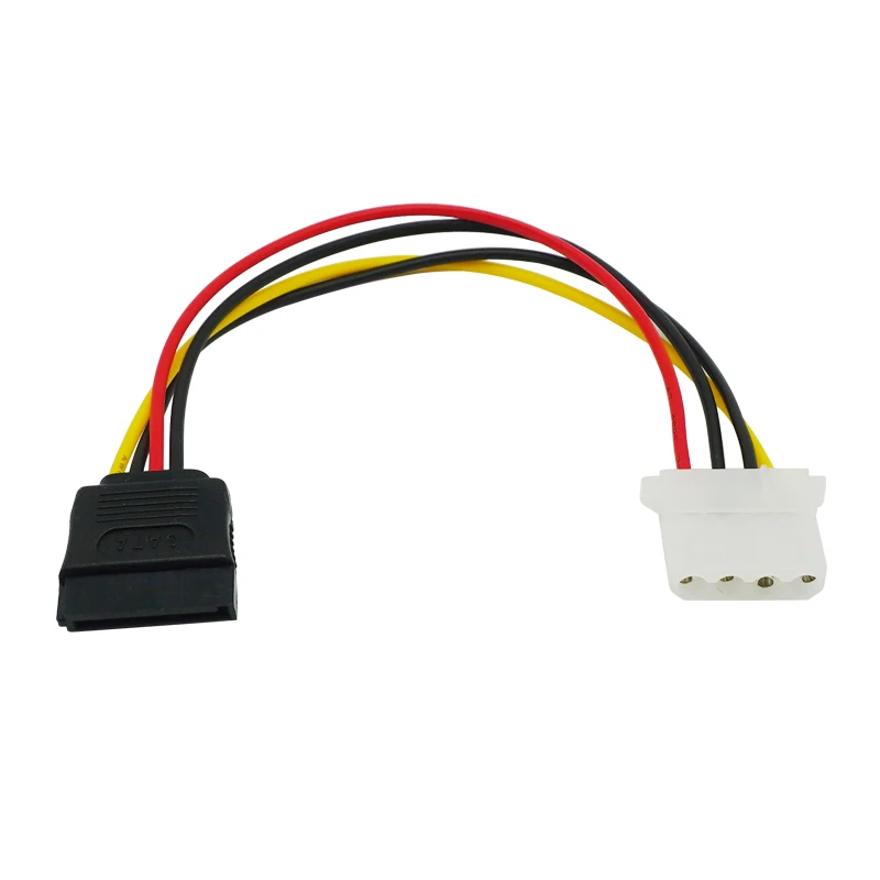 SATA 15pin hembra a Molex DIE 4Pin hembra SATA disco duro extensión de alimentación Cable para HDD SSD Cable de alimentación