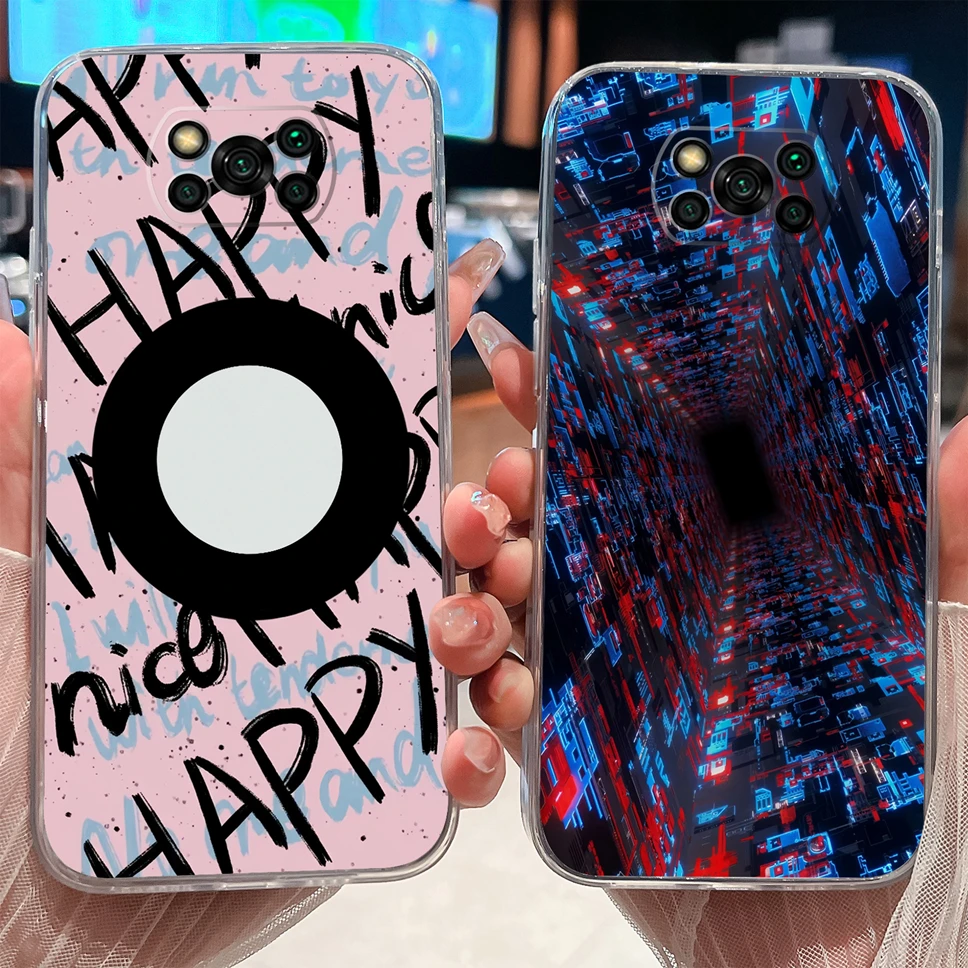 Para Poco X3 Pro NFC X3 GT funda de teléfono patrones de diseño único suave TPU cubierta de silicona transparente para Poco X 3 parachoques protector