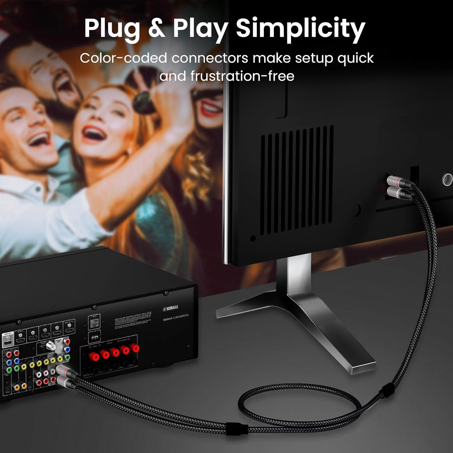 Cable RCA estéreo HIFI, Cable de Audio 2RCA a RCA, Cables Aux macho a macho para cine en casa, HDTV, DVD, altavoz, amplificador de potencia - imagen 2