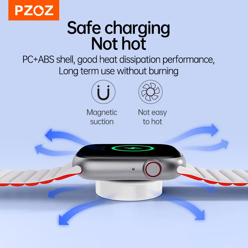 PZOZ carga rápida magnética inalámbrica para Apple iWatch Series 11 10 9 8 7 6 cargador Base de carga Cable de carga Ultra 3 2 tipo C - imagen 3