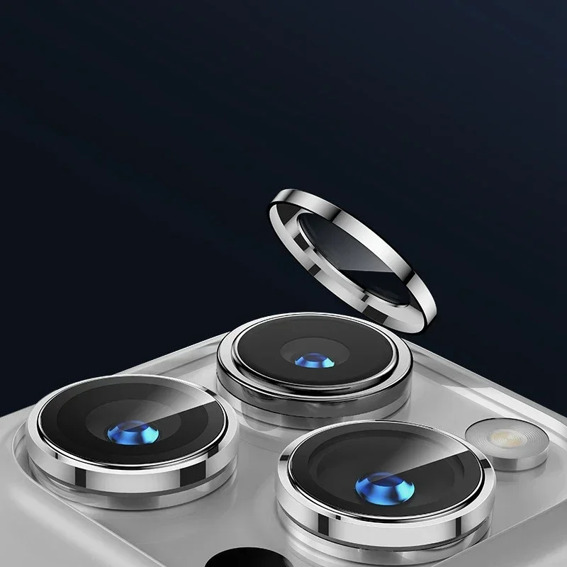 Protector de cámara para IPhone 15 16 Pro Max, anillo de Metal, cristal de lente para IPhone 15pro Max 15Plus, tapa de lente trasera, 2-3 uds. - imagen 3