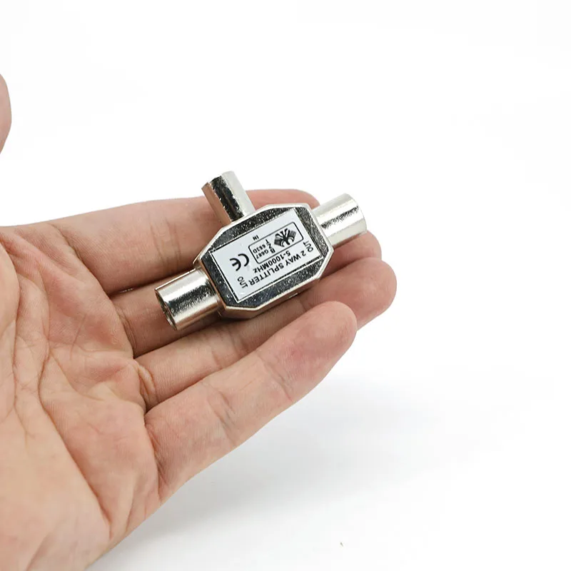 Adaptador divisor de antena de TV de 1 a 2, conector de interfaz de conversión de señal Coaxial de antena macho a 2 hembra de TV de 2 vías A7 - imagen 3
