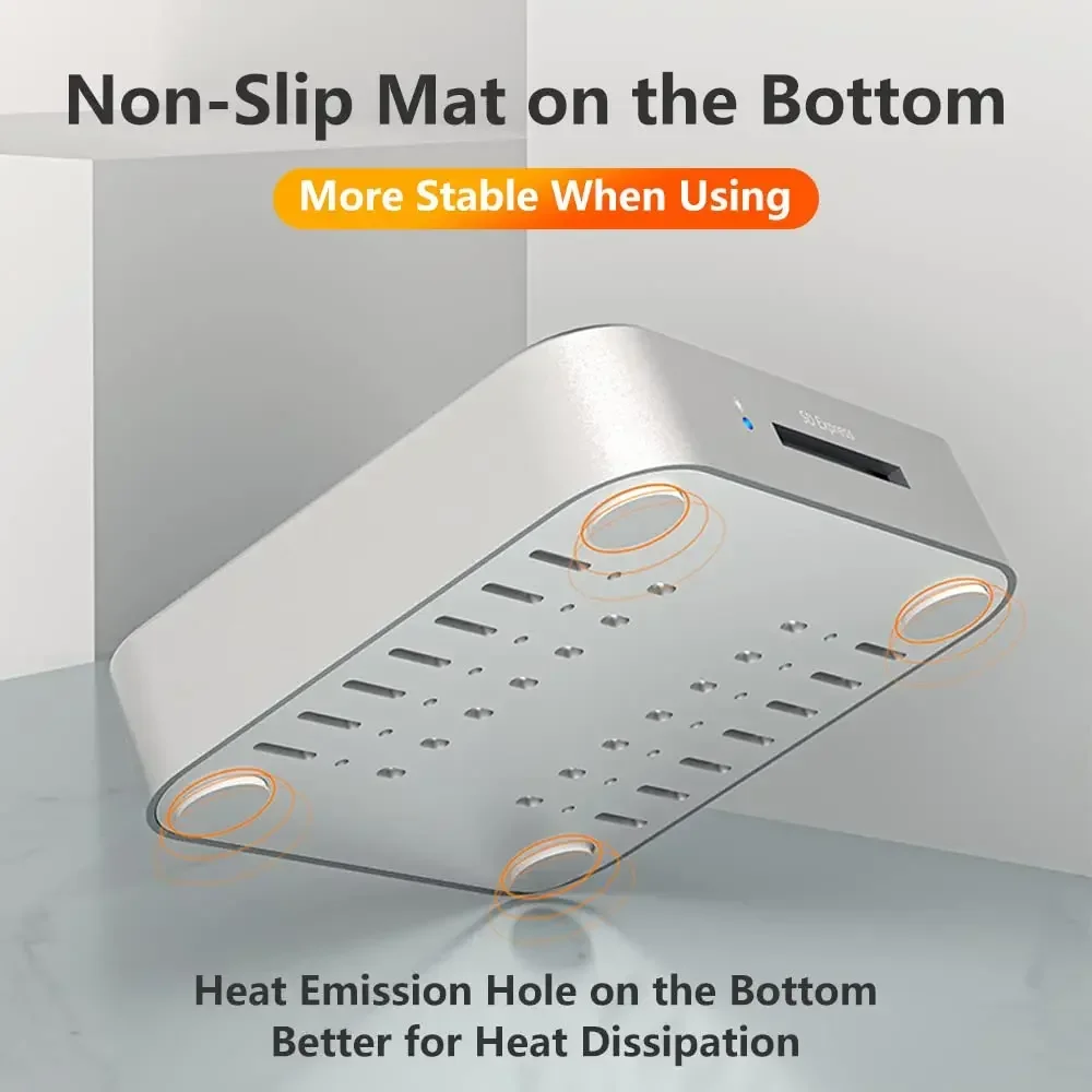 Estación de acoplamiento MAIWO Dual Bay M.2 NVMe SATA SSD con lector de tarjetas SD adaptador USB C a M.2 de 10Gbps compatible con NVMe PCIe y NGFF SSD - imagen 5