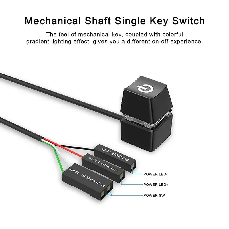 Interruptor de alimentación para ordenador de escritorio, 1,8 M, placa base de PC, botón de encendido/apagado externo, Cable de extensión, pulsador, interruptor de escritorio - imagen 5