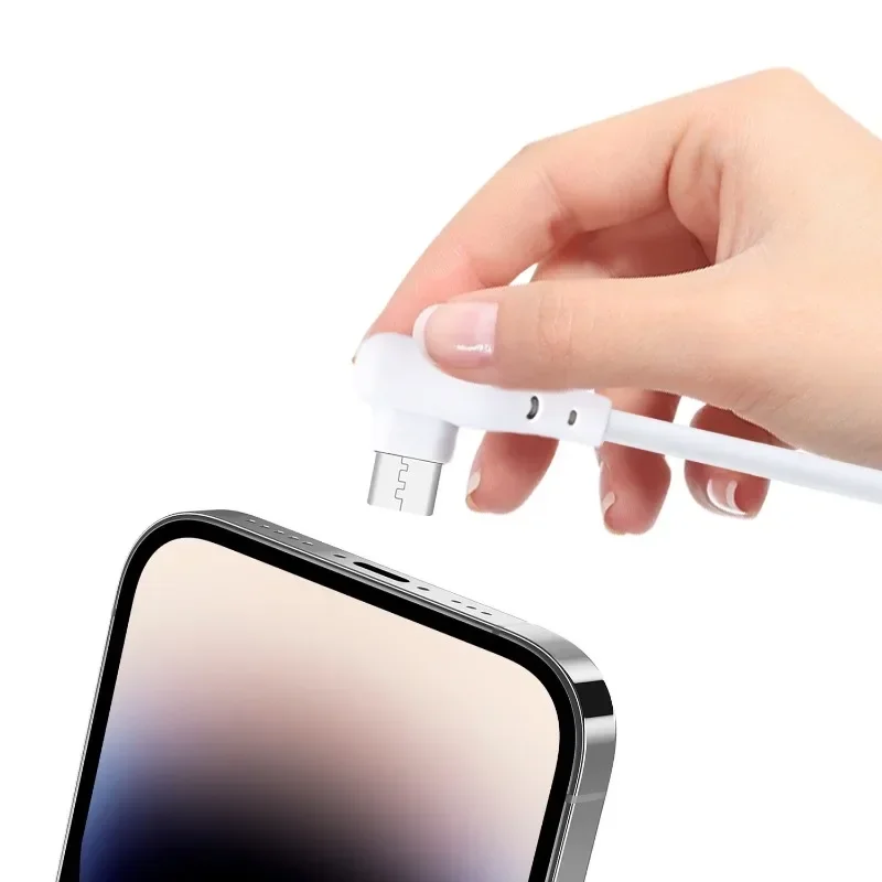 Cable de datos de carga de alta velocidad, 66W, 6A, USB tipo C, cargador de codo de 90 grados, Cable para Samsung, Xiaomi, Huawei, Android, 2M/1,5 M/1M - imagen 5