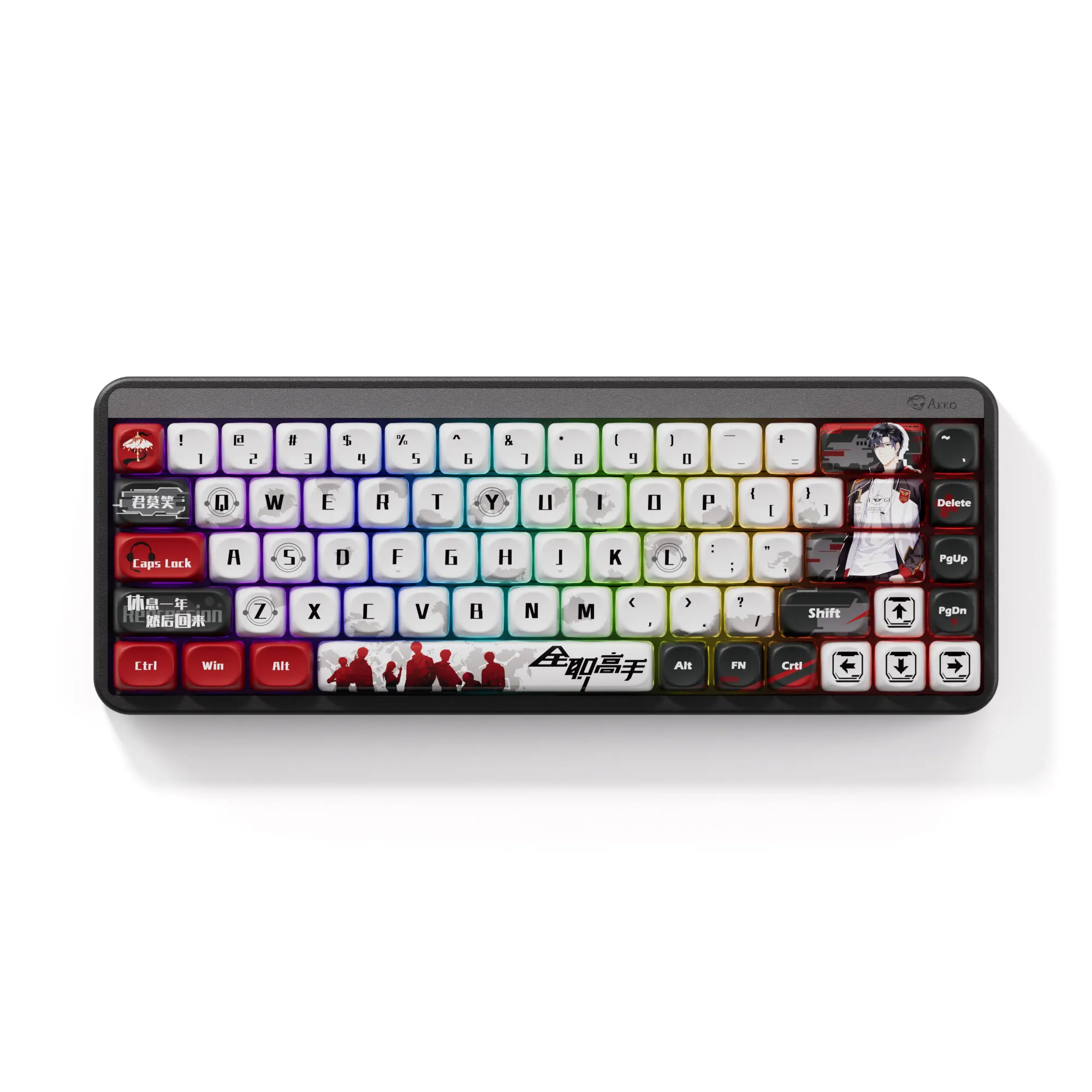Akko JIN01 65% Teclado mecánico personalizado 68 teclas RGB intercambiable en caliente BT 5,0/2,4G inalámbrico y teclado para juegos de aluminio con cable tipo C - imagen 2