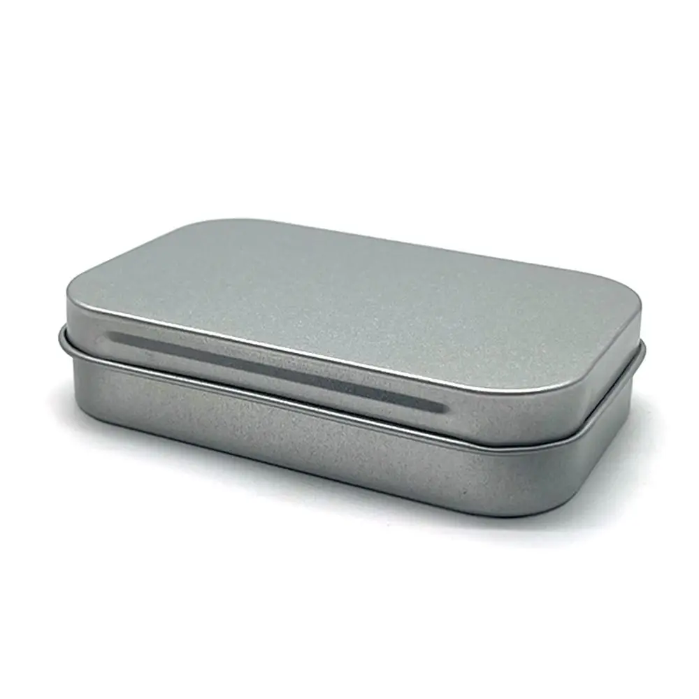 Mini caja de almacenamiento de Metal con tapa abatible, caja de hierro con bisagras vacía, contenedor de dulces de píldoras portátil, organizador de joyas, suministros de almacenamiento - imagen 3