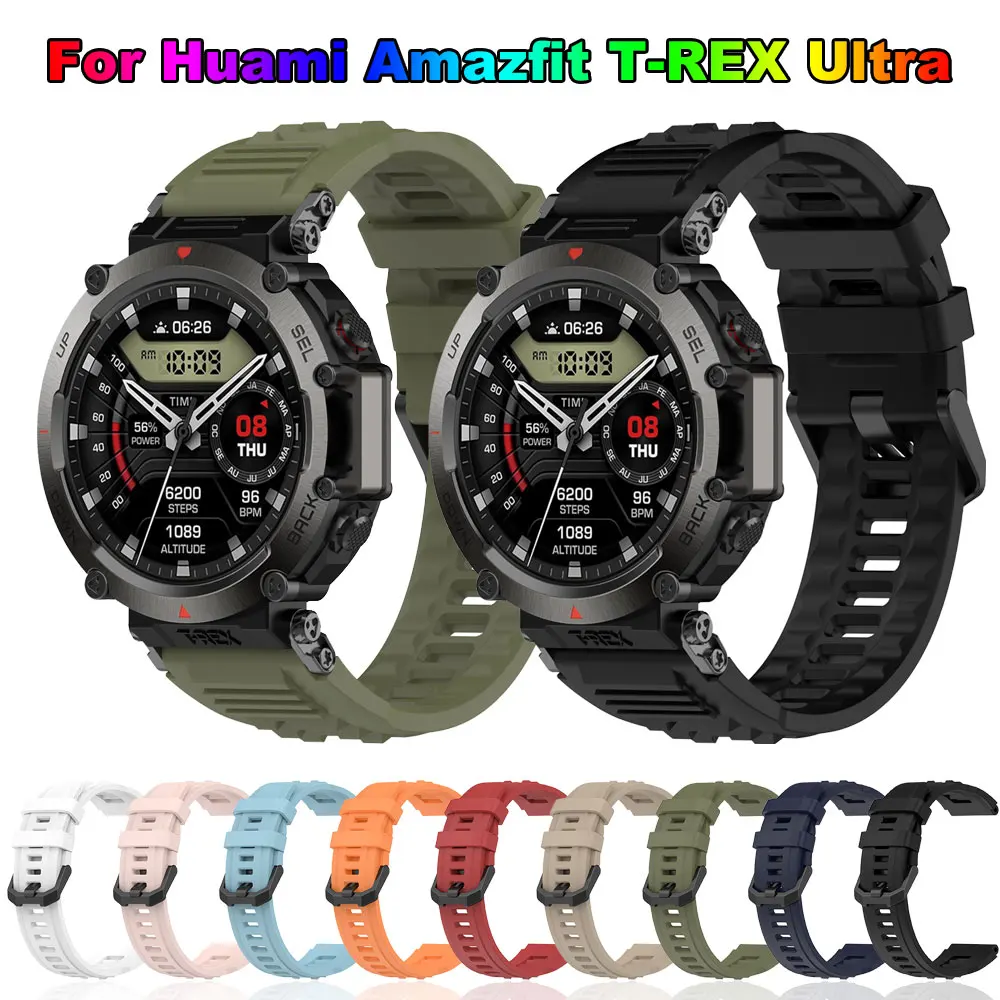 Correa de silicona oficial para reloj Huami Amazfit t-rex Ultra, Correa deportiva Badn, Correa de repuesto, Correa