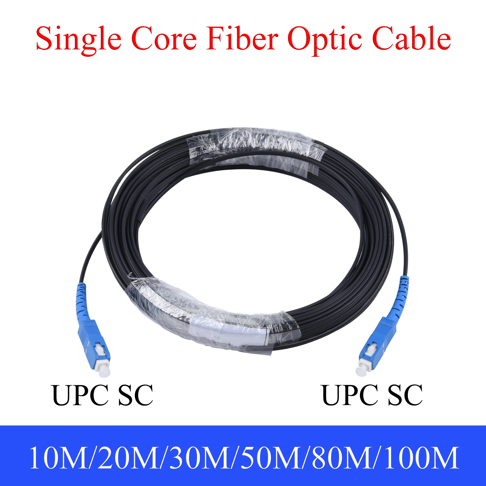 Cable de extensión de fibra óptica UPC SC a SC de un solo núcleo monomodo Simplex Cable de conexión para interiores y exteriores 50M/80M/100M
