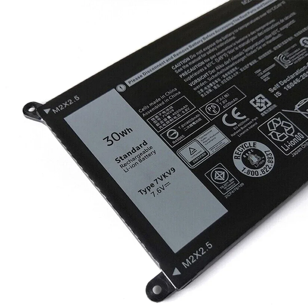 Batería Original 7VKV9 para Dell 12 7275 9250 2 en 1 D1308TB D1508TB D1608TB D2308TB D2508TB D2608TB D4305TB D4605TB D4505TB