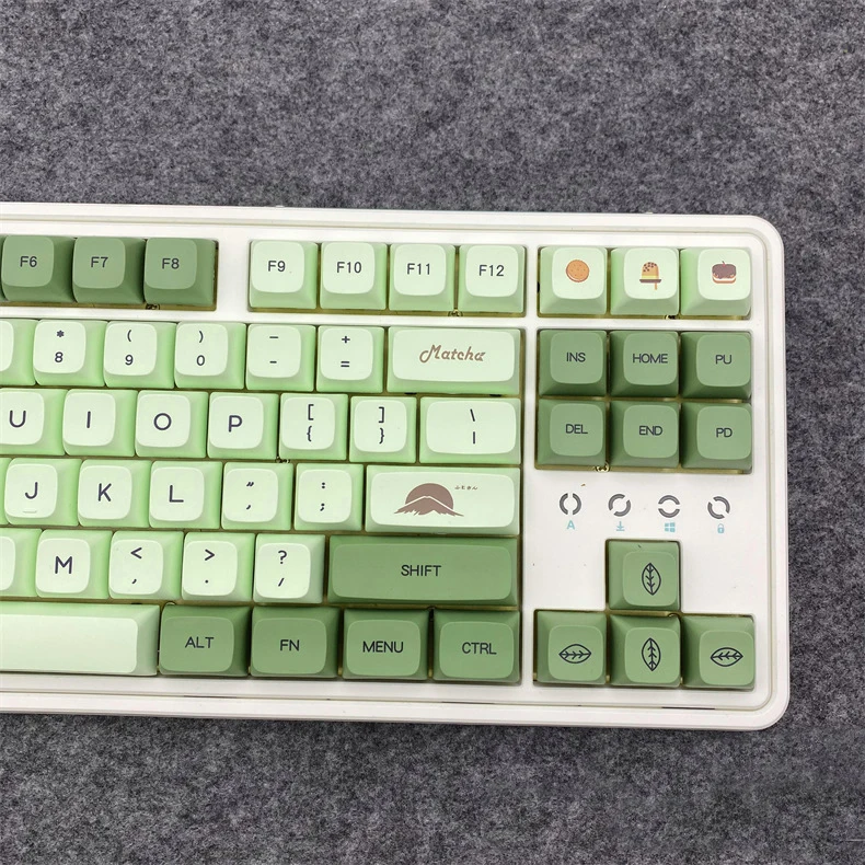 Teclas verdes Matcha de 124 teclas, perfil XDA, PBT, para teclado mecánico MX Switch, inglés, japonés, personalizadas, DIY - imagen 5