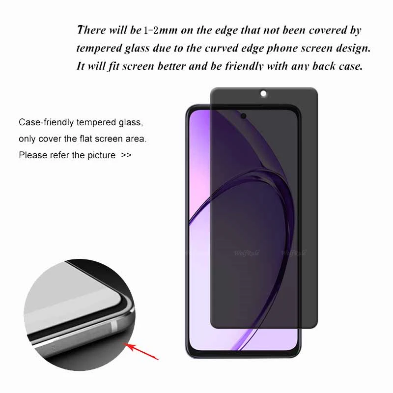 4 Uds para OPPO A80 vidrio OPPO A80 vidrio templado HD 9H protección de teléfono privacidad pegamento antiespía para Protector de pantalla OPPO A80 A 80 - imagen 3