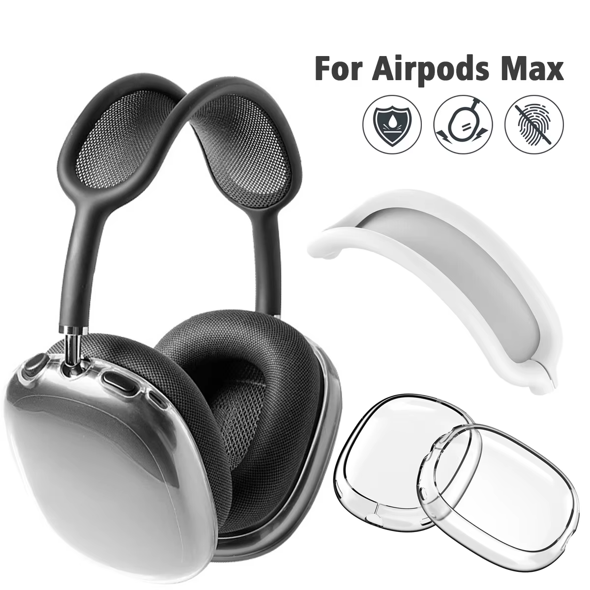 Funda protectora transparente para AirPods Max, funda protectora antiarañazos para auriculares - imagen 2