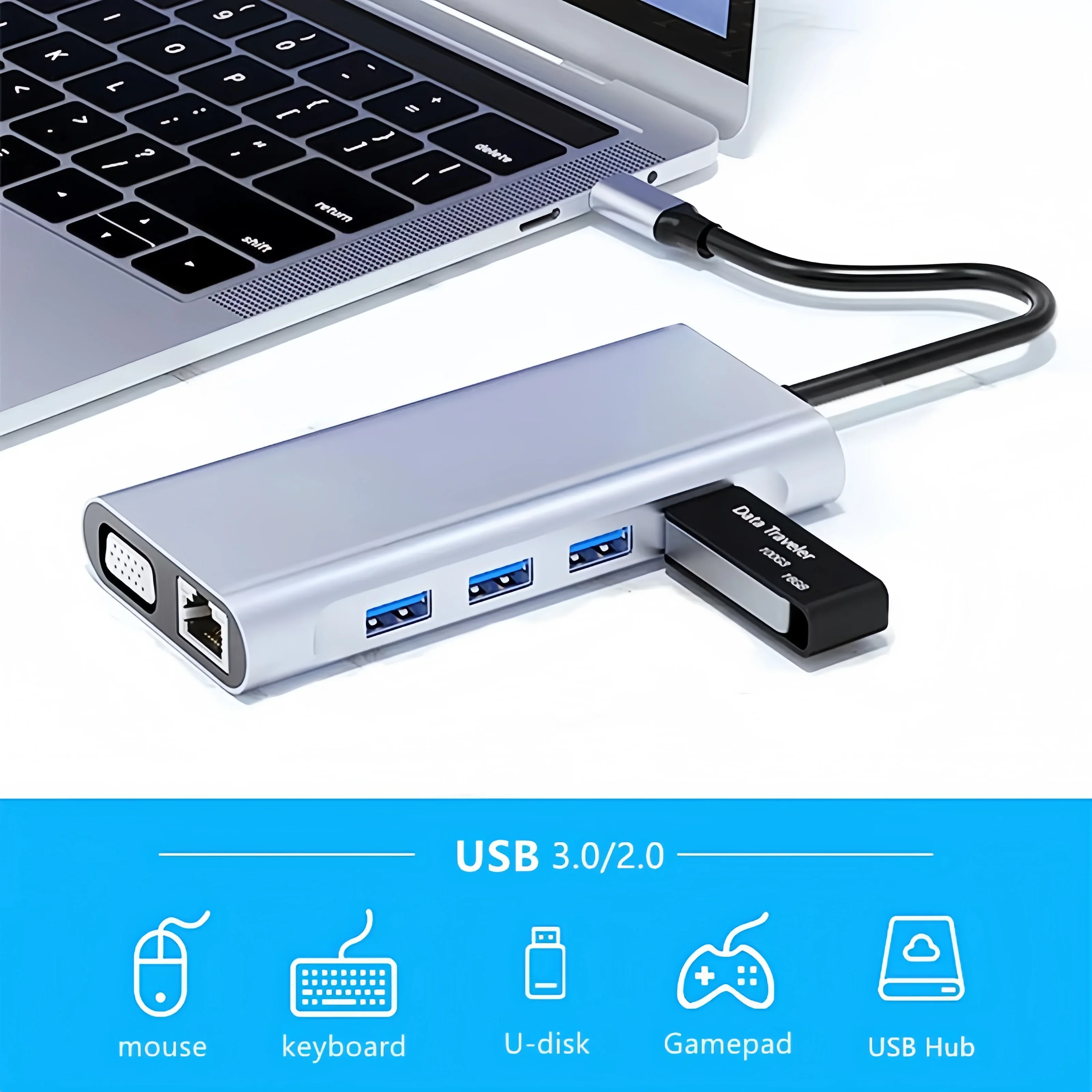 Estación de acoplamiento USB C 11 en 1, concentrador USB tipo C, divisor USB C, adaptador HDMI 4K/1000Mpbs Lan/5Gbps USB 3,0 Hub para PC y portátil - imagen 5