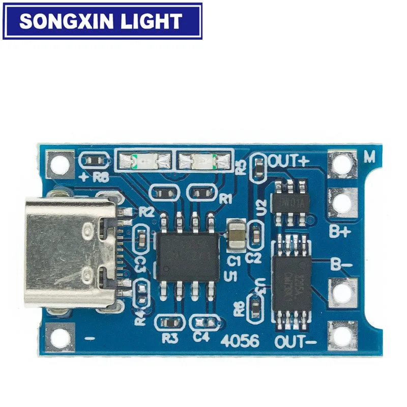 SAMIROB-Módulo de cargador de batería de litio, 10 piezas, 5V, 1A, 18650, TP4056, placa de carga con protección, funciones duales, 1A, Li-ion - imagen 4