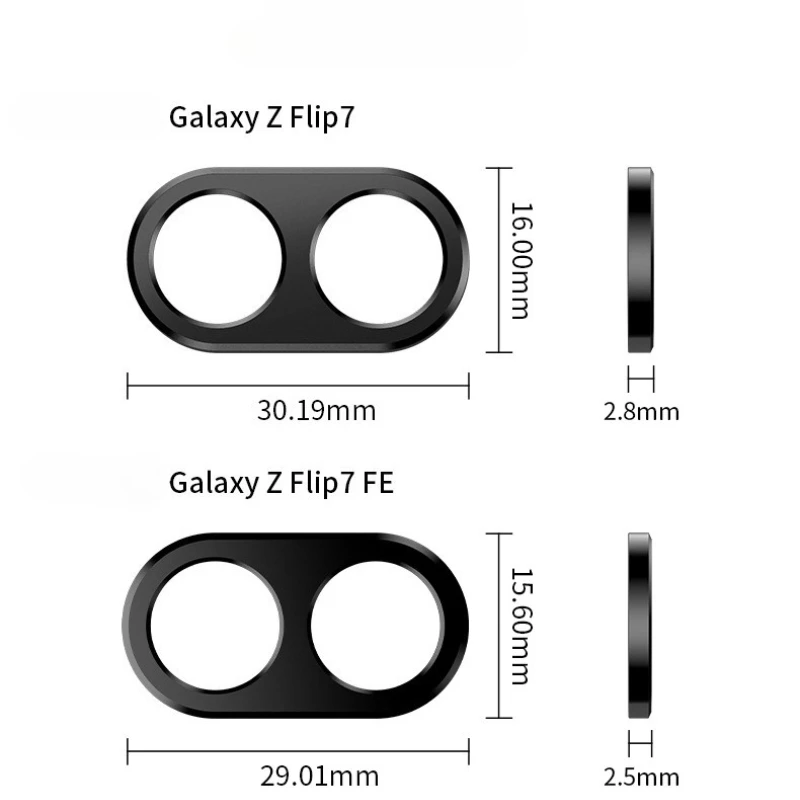 Protector de lente de cámara trasera de Metal de aluminio para Samsung Galaxy Z Flip 7 FE Flip7 Flip7fe protectores de cámara cubierta de película de anillo de lente - imagen 4