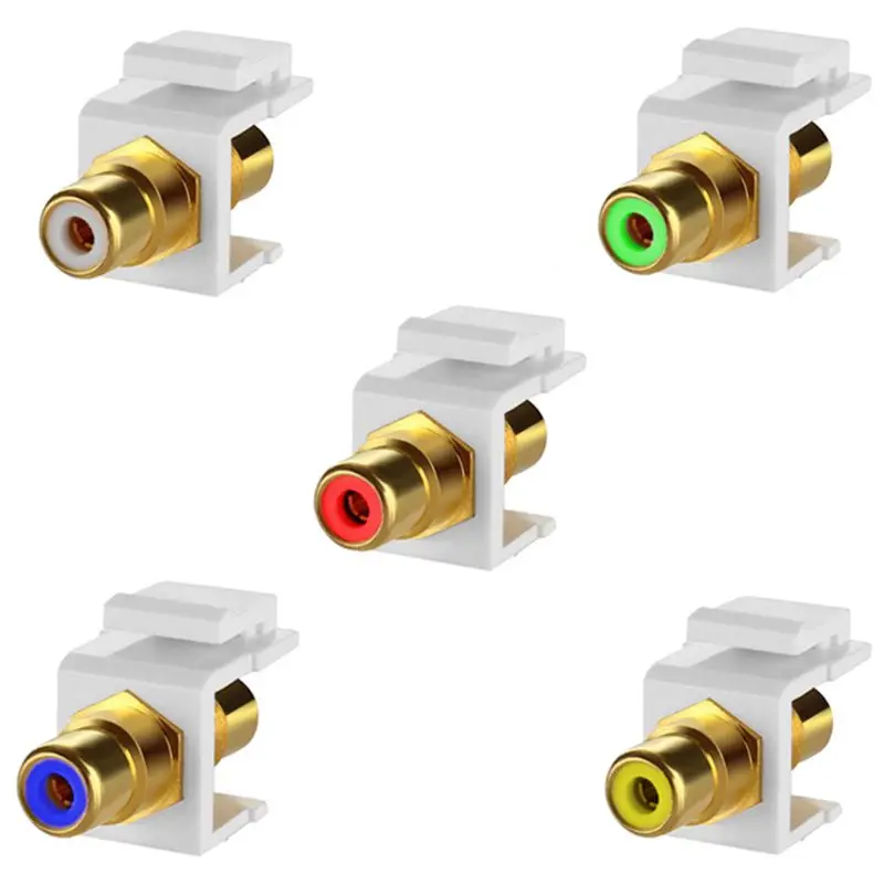 Adaptador de módulo de enchufe de cabeza de hebilla de Panel hembra RCA Keystone para instalación de Panel de enchufe de Panel de pared