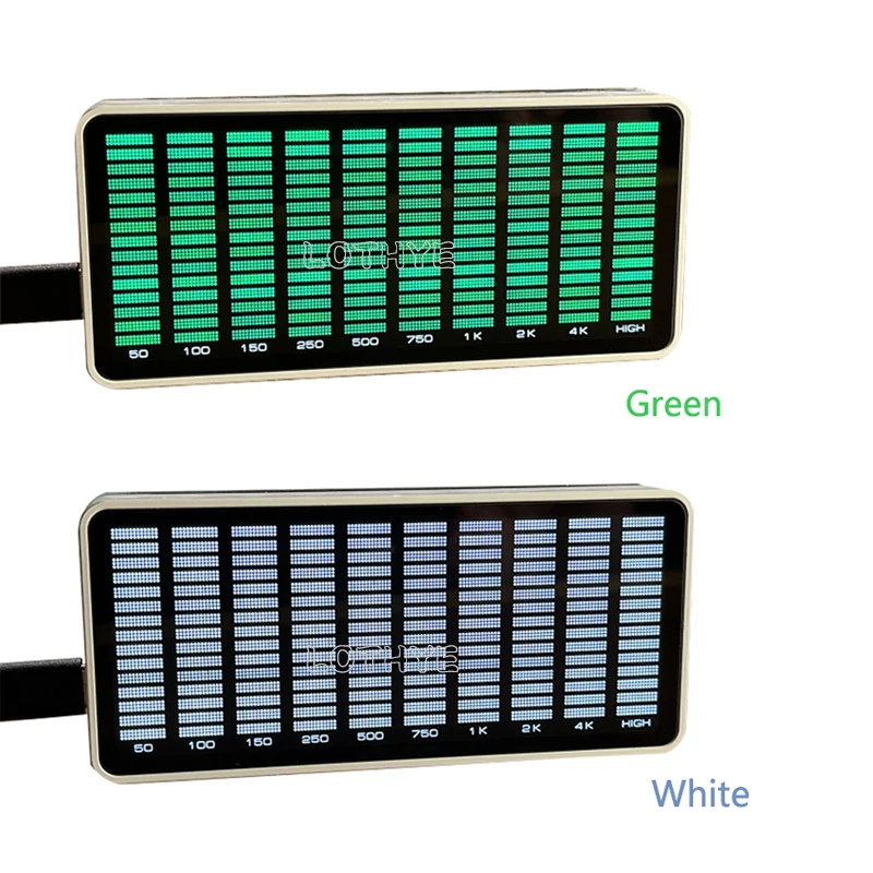 Multimode LED Audio Music Spectrum White Green Display TYPE-C Voice Activated Rhythmic Atmosphere Light Level Indicator VU Meter - imagen 2