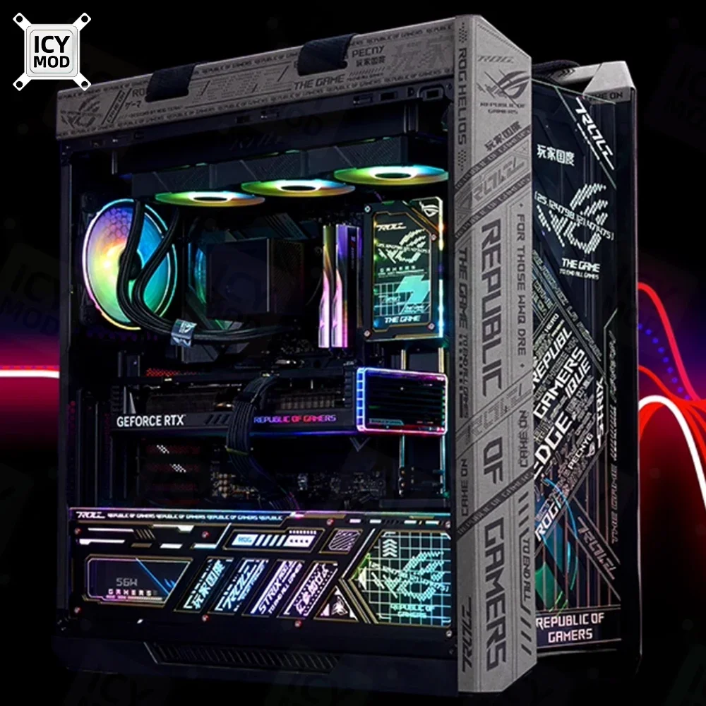 ROG Strix Helios GX601 RGB MOD 4 Uds Kit de Panel de iluminación grabado con láser 5V3PIN caja de PC personalizada AURA SYNC - imagen 3