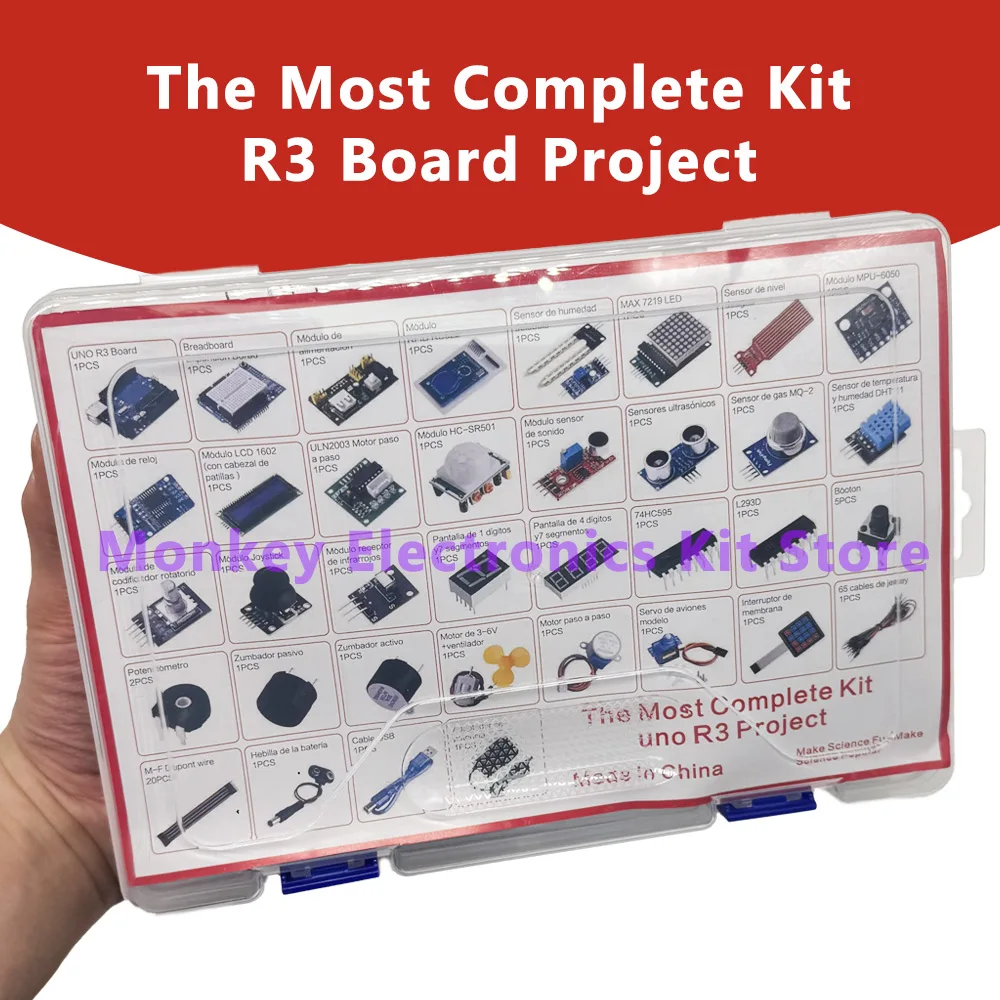 Kit de aprendizaje inicial de versión completa para proyecto de programación de tablero R3, Kit inteligente para principiantes de laboratorio de electrónica DIY para IDE R3 - imagen 4