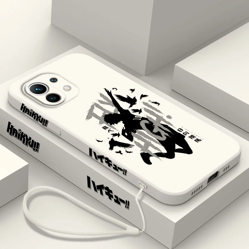 Funda de teléfono con logotipo de Anime haikyuu para Xiaomi 14, 13, 12, 11, 10 T Pro, Ultra Lite, 5G, cuerda líquida izquierda, 5G, cubierta suave