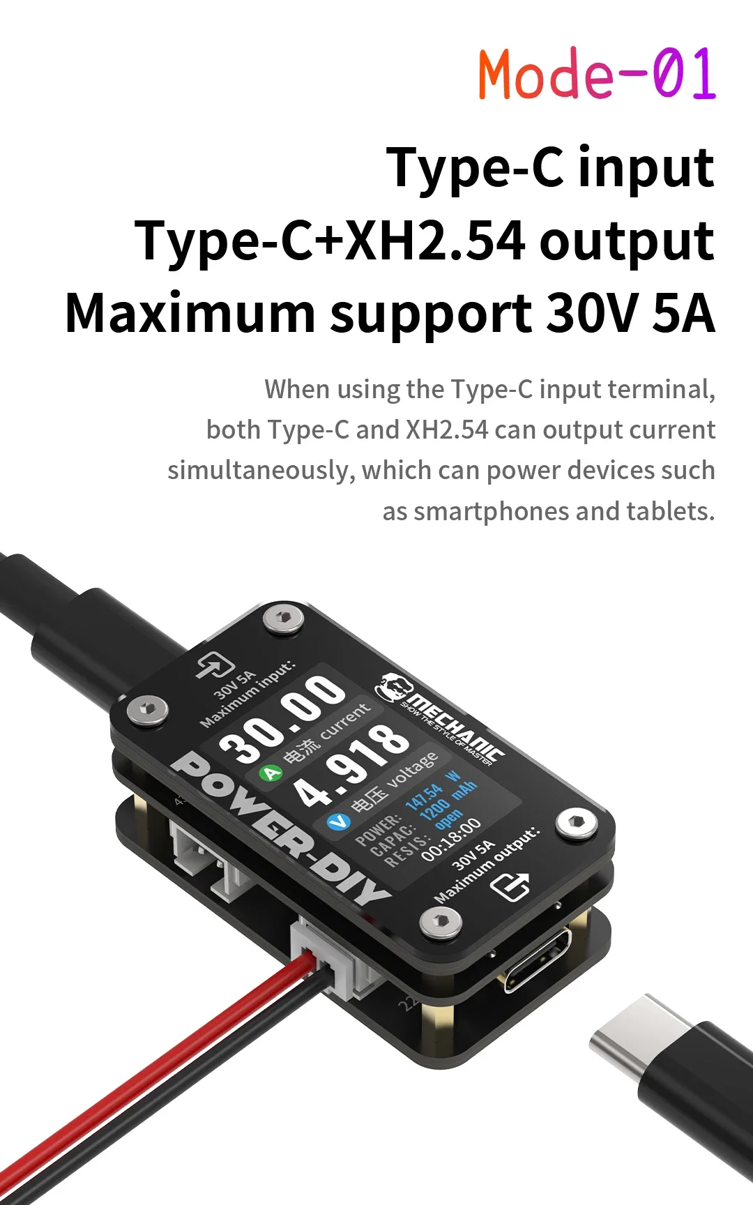 Amperímetro Digital DIY de potencia mecánica, prueba de voltaje móvil multifuncional, amperímetro Digital DIY, herramientas de prueba de pantalla giratoria - imagen 3