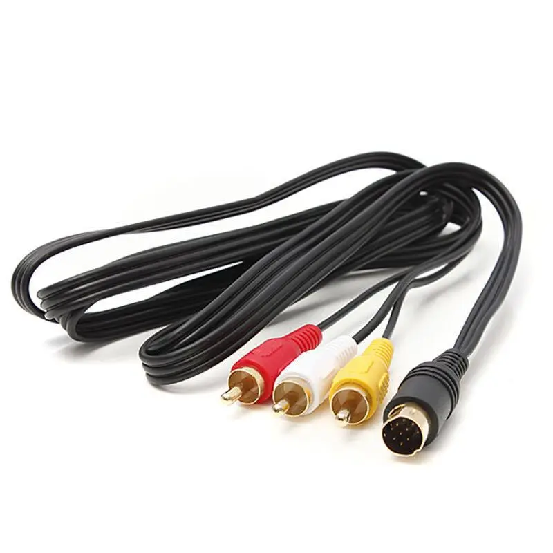 10 Uds. Cable AV de Audio y vídeo con enchufe chapado en níquel para SEGA Saturn A/V RCA Cable para SS para sega mega drive 1/2 - imagen 5