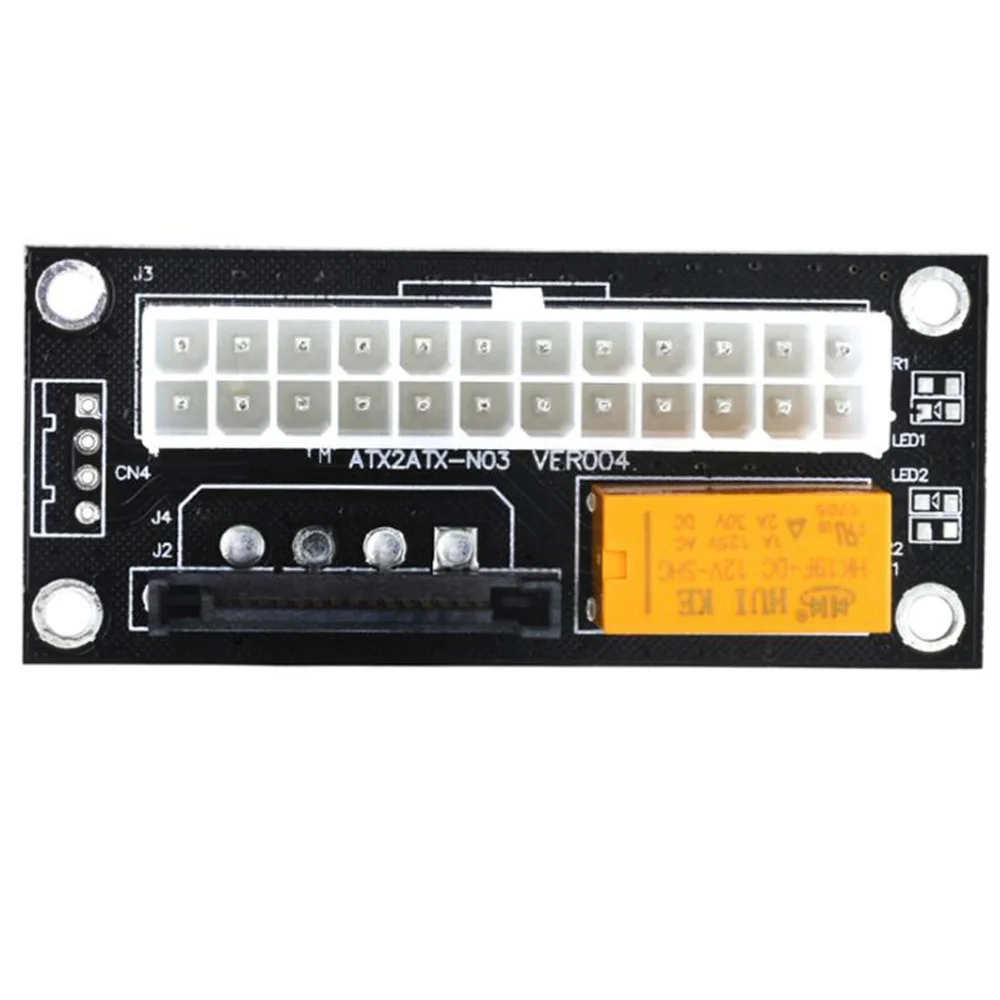 SuperDeals-Adaptador de sincronización de fuente de alimentación Dual PSU, Add2Psu ATX de 24 pines a 15 pines, conector síncrono SATA, Cable elevador, minería