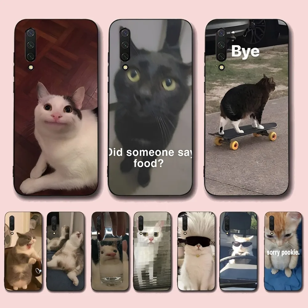 Funda de teléfono MEME con bonito gato para Xiaomi Mi 5X 8 9 10 11 12 Lite Pro 10T PocoX3pro PocoM3 Note 10 Pro Lite