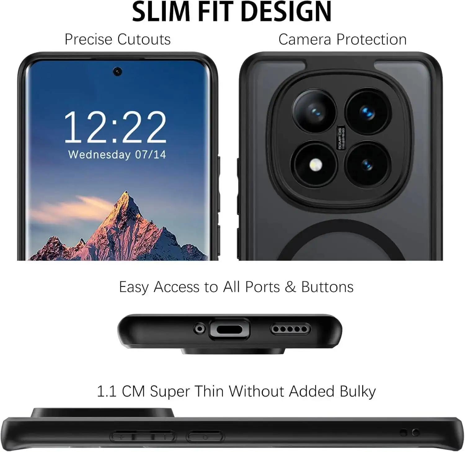 Funda para Magsafe carga inalámbrica cubierta trasera de plástico duro translúcido para Xiaomi Redmi Note 15 Pro Plus 5G - imagen 5