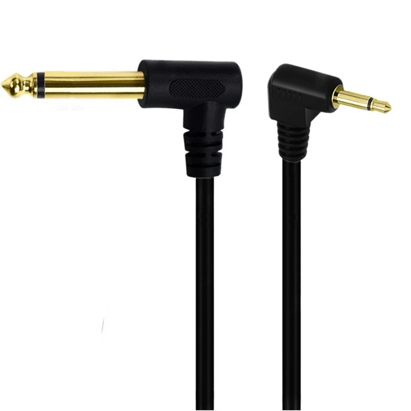 1,8 m chapado en oro 6,35 mm1/4 "Mono Revolution 3,5 mm1/8" TS Cable de Audio de codo de 90 grados para altavoces de guitarra de Piano acústico - imagen 2