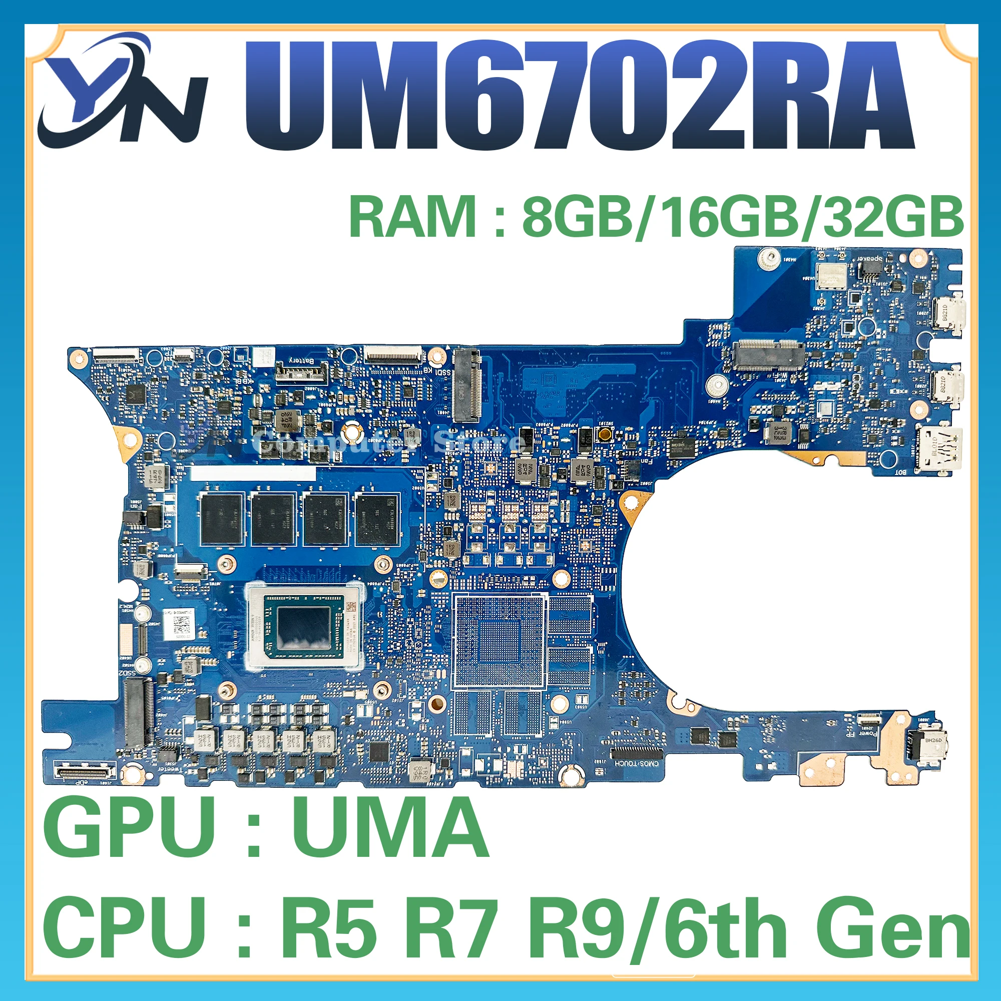 Placa base UM6702 para ASUS UM6702RC UM6702RA UM6702R placa base para ordenador portátil R5-6600H R7-6800H R9-6900H RAM-8GB/16GB/32GB 100% prueba OK - imagen 2