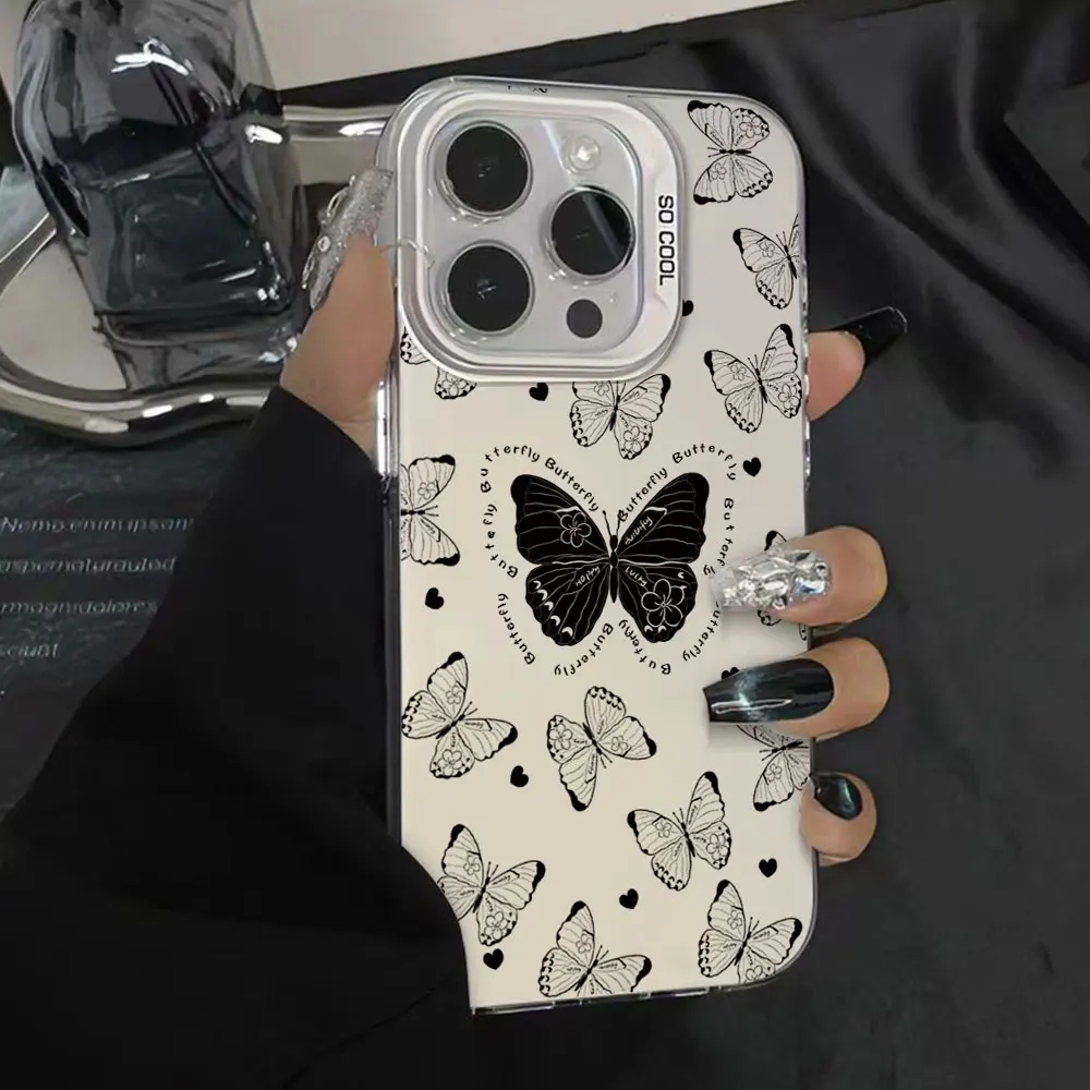 Funda mariposa para Infinix Note 50 Pro Plus + 5G, parachoques a prueba de golpes para Infinix Note 50 Note 50 Pro, fundas de teléfono IMD plateadas