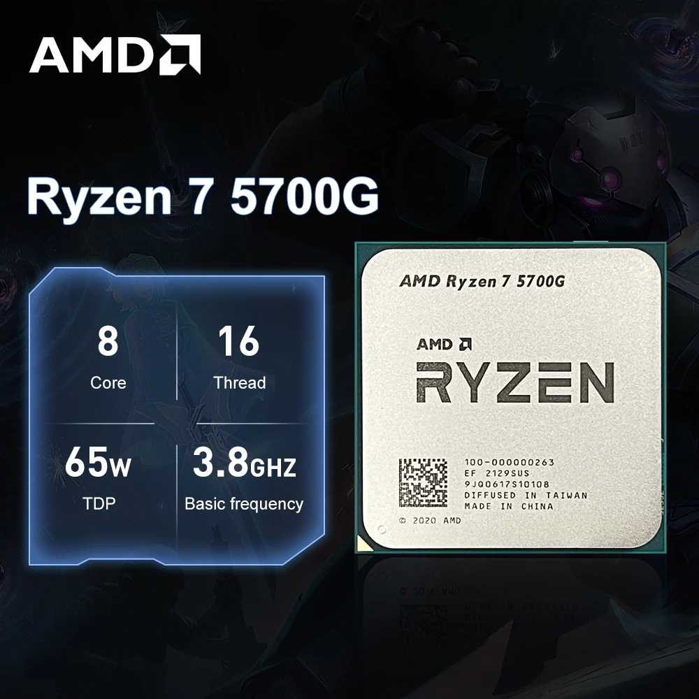 AMD Ryzen 7 5700G R7 5700G CPU placa de video Chips integrados de escritorio GPU juego Oficina CPU Socket procesador AM4 - imagen 2
