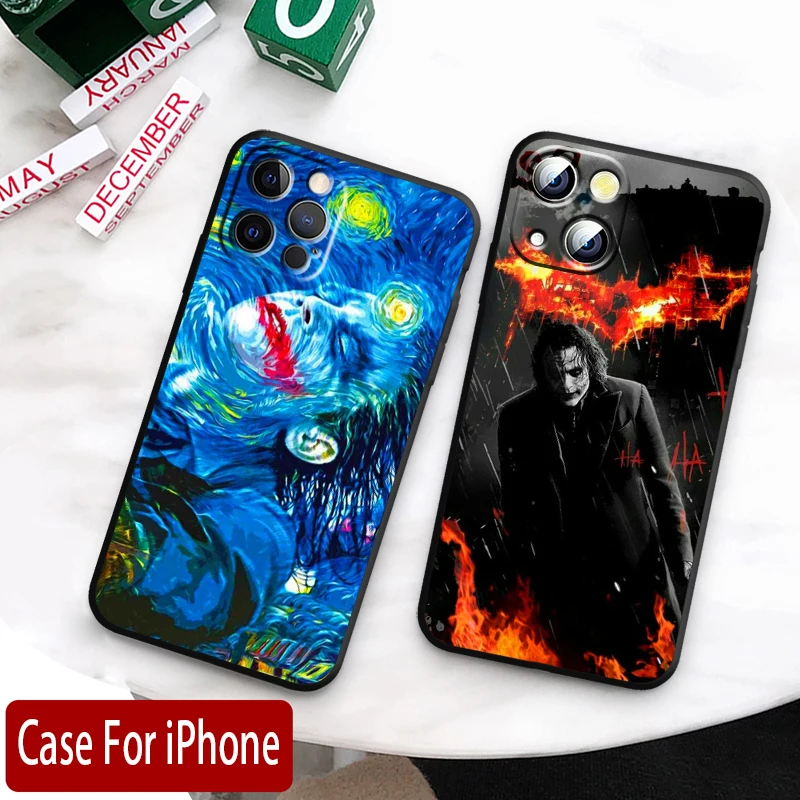 Funda de Apple para iPhone, carcasa suave negra, villana malvada, Joker Art, 15, 14, 13, 12, 11, Mini, XS, XR, X, 6S, 6 Pro, Max Plus - imagen 2