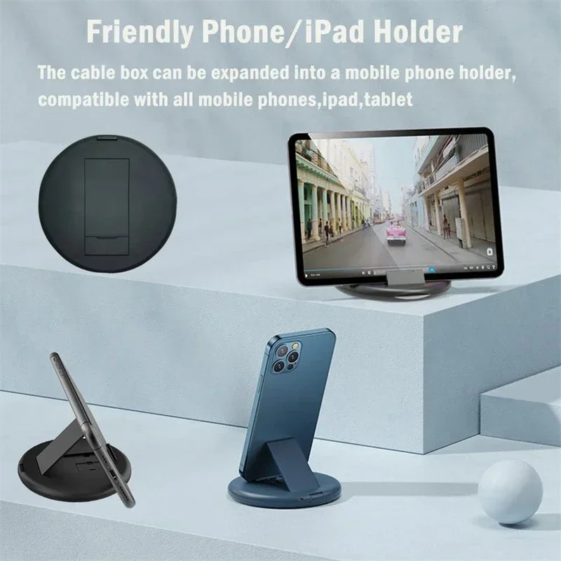 Kit adaptador de Cable de carga rápida de 60W tipo C a USB C a Micro para iluminación para IPhone 14 13 15 Pro cargador OTG caja de almacenamiento múltiple - imagen 5