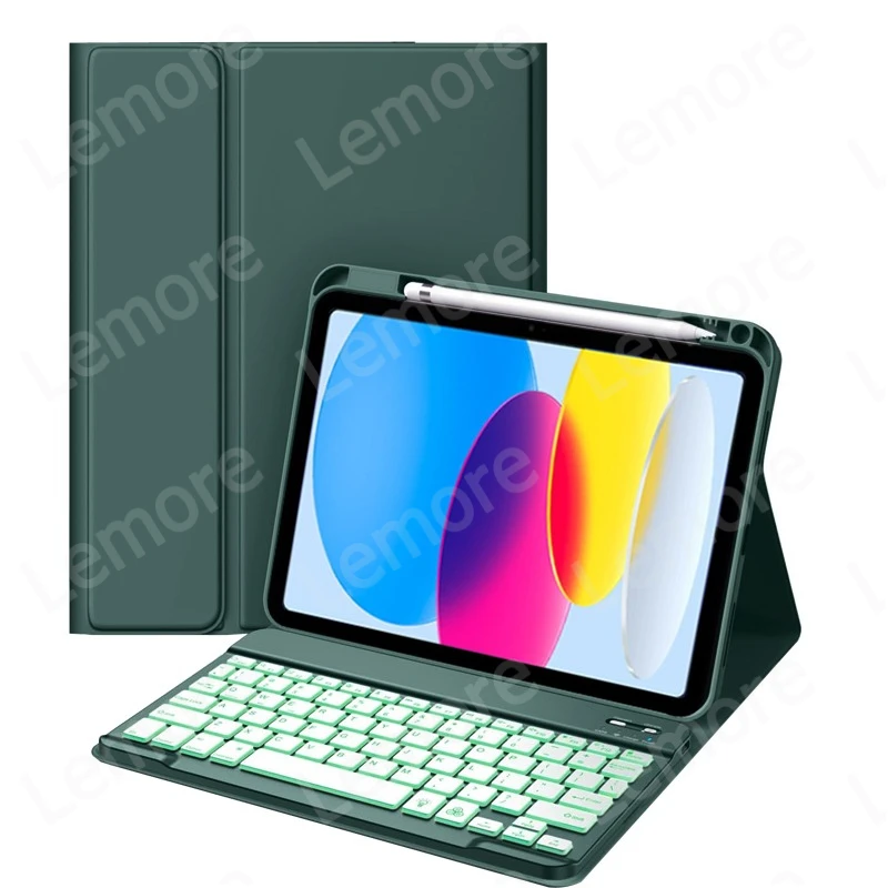 Funda con teclado para iPad A16 2025, teclado retroiluminado para iPad 11. a 10 a generación, Funda para tableta con soporte de 11 pulgadas y 10,9 pulgadas - imagen 5