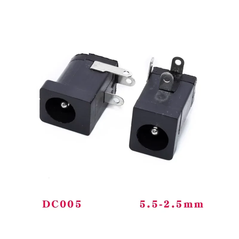 10 Uds DC-002 DC-005 3,5*1,3mm 5,5*2,1mm/2,5mm conector de toma de corriente CC negro DC002 DC005 enchufe macho/hembra enchufe macho CC - imagen 5