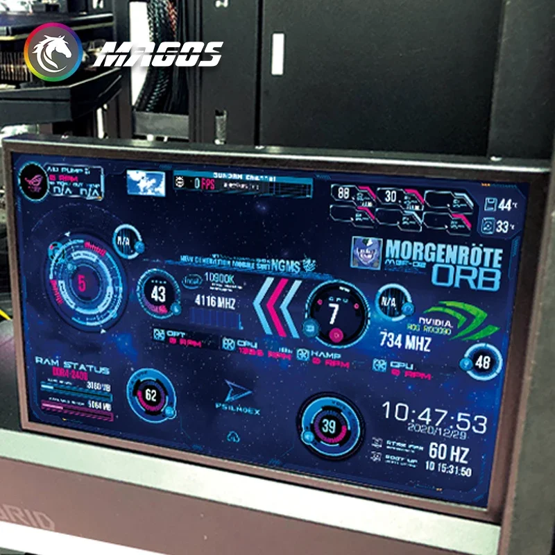 7 pulgadas HD PC pantalla secundaria táctil 4k Monitor pantalla CPU 1920*1200 Detector de datos de temperatura Aida64 IPS 1024*600 - imagen 4