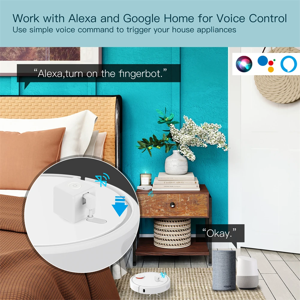 MOES Tuya Smart Bluetooth Fingerbot interruptor pulsador aplicación Smart Life Control de voz a través de Alexa, asistente de Google - imagen 5