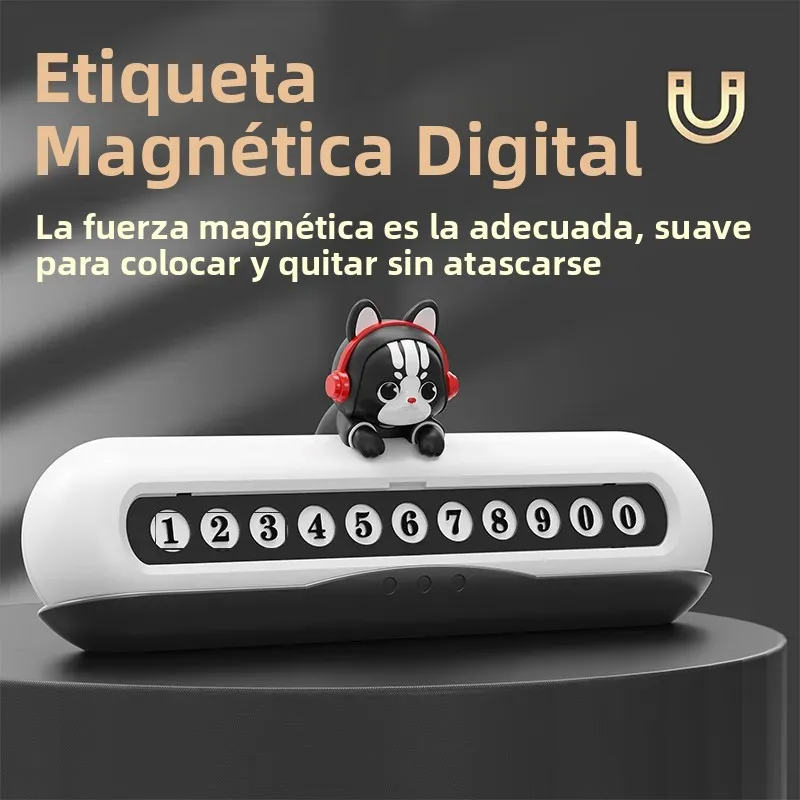 Placa de estacionamiento temporal para coche, letrero de teléfono, placa de número de teléfono, decoración de coche de dibujos animados, placa de número de teléfono, adorno para salpicadero