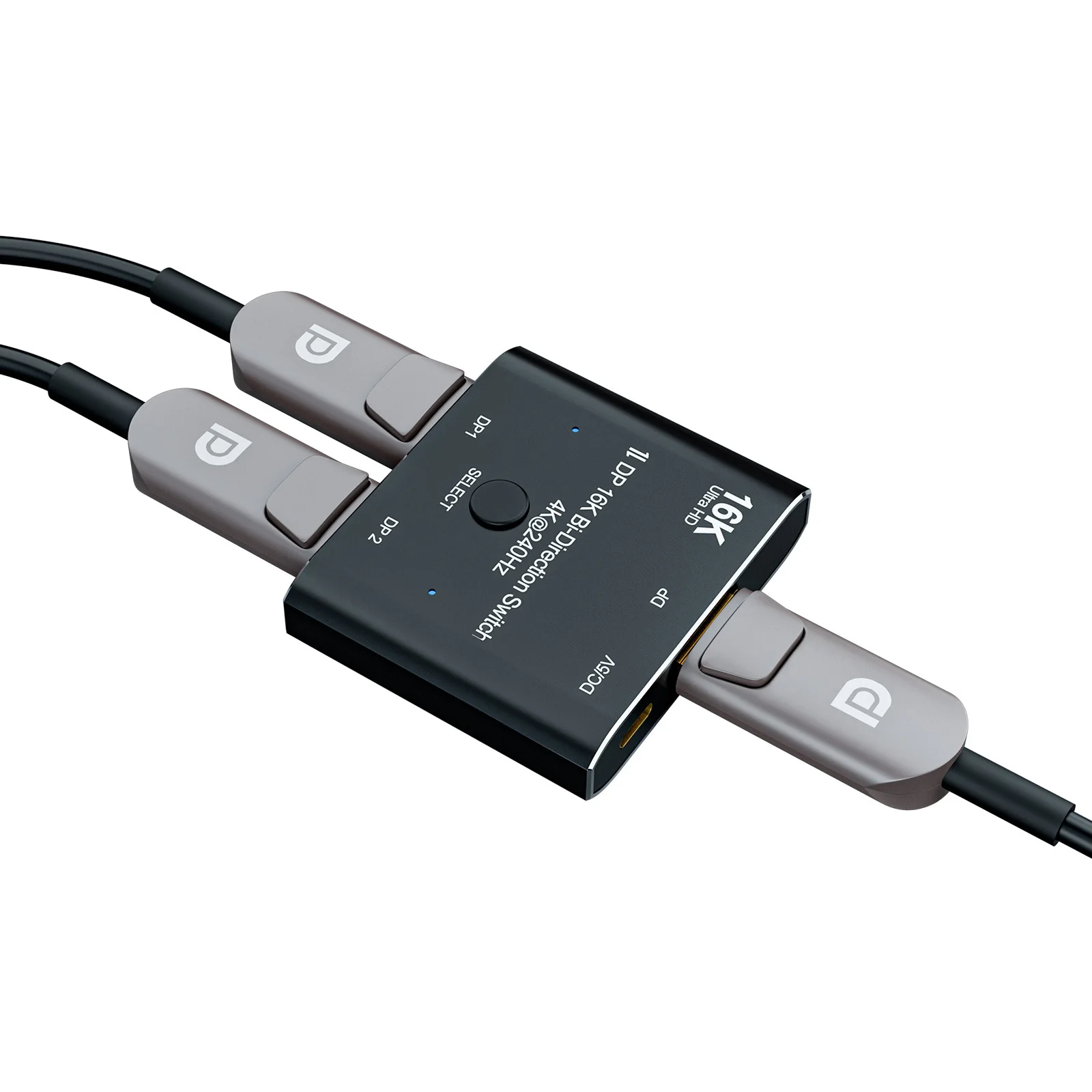 Conmutador bidireccional DisplayPort, 16K, DP 2,0, 4K @ 240Hz, 80Gbps, HDR, para múltiples pantallas de fuente, Cable 2,0 - imagen 2