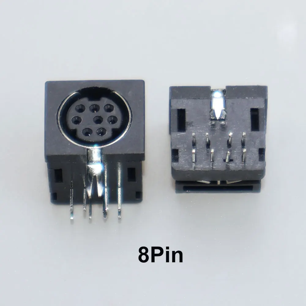 10 Uds Terminal Audio Video Din conector hembra s-video montaje en PCB 3/4/5/6/8/9Pin tono plateado PS2 Circular DIN Micro Jack - imagen 5